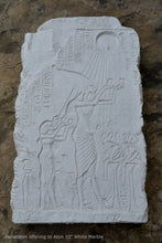 Load image into Gallery viewer, History Egyptian Akhetaten offering to Aton 10" hieroglyph Sculptural wall relief www.Neo-Mfg.com Museum Reproduction