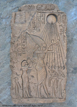 Load image into Gallery viewer, History Egyptian Akhetaten offering to Aton 10" hieroglyph Sculptural wall relief www.Neo-Mfg.com Museum Reproduction