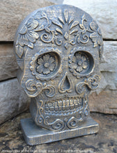Load image into Gallery viewer, Aztec Mexican Day of the Dead Sugar skull Dia de los Muertos Sculptural wall relief plaque www.Neo-Mfg.com 12" m11
