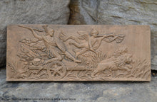 Load image into Gallery viewer, History Roman Hunting Chariot Lion and Cherub Stela Fragment Sculptural wall relief plaque 8 5/16" www.Neo-Mfg.com museum reproduction b28