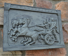 Load image into Gallery viewer, Roman Greek Chariot Thorvaldsen Alexander Great & Nike Artifact Carved Sculpture Statue www.Neo-Mfg.com 12" h10