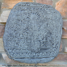 Load image into Gallery viewer, Aztec Mayan Stele 5 Tree Of Life Izapa Olmec Sculpture wall plaque 14" www.Neo-Mfg.com