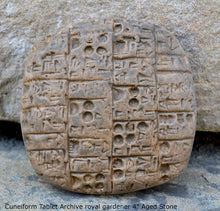 Load image into Gallery viewer, Clay Cuneiform Tablet Archive royal gardeners Archaic Period of Sumer, 2900-2340 BC museum replica Sculpture 4" www.Neo-Mfg.com