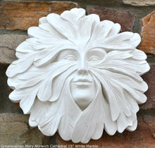 Load image into Gallery viewer, Nature Greenwoman Mary Norwich Cathedral Roof Boss sculpture wall plaque 15" www.Neo-Mfg.com green man decor home