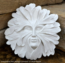 Load image into Gallery viewer, Nature Greenwoman Mary Norwich Cathedral Roof Boss sculpture wall plaque 15" www.Neo-Mfg.com green man decor home