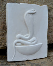Load image into Gallery viewer, History Egyptian Wadjet cobra Stela Fragment Sculptural wall relief plaque www.Neo-Mfg.com 4.75"