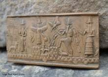 Load image into Gallery viewer, Historical Assyrian Akkadian Adda Cylinder Seal wall Sculpture www.Neo-Mfg.com Mesopotamia Museum Reproduction 2pc set Cy1
