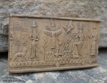 Load image into Gallery viewer, Historical Assyrian Akkadian Adda Cylinder Seal wall Sculpture www.Neo-Mfg.com Mesopotamia Museum Reproduction 2pc set Cy1