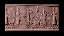Load image into Gallery viewer, Historical Assyrian Akkadian Adda Cylinder Seal wall Sculpture www.Neo-Mfg.com Mesopotamia Museum Reproduction