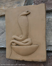 Load image into Gallery viewer, History Egyptian Wadjet cobra Stela Fragment Sculptural wall relief plaque www.Neo-Mfg.com 4.75"