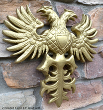 Load image into Gallery viewer, Phoenix double headed Eagle Coat of Arms sculpture wall frieze 12" www.Neo-Mfg.com
