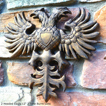 Load image into Gallery viewer, Phoenix double headed Eagle Coat of Arms sculpture wall frieze 12" www.Neo-Mfg.com