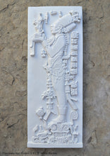 Load image into Gallery viewer, Aztec Mayan Chambalu Temple foliated cross Center left K'inich Kan Bahlam II carving wall plaque www.Neo-Mfg.com home decor art 11.5" L18