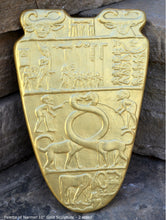 Load image into Gallery viewer, History Egyptian Palette of Narmer Sculptural statue 2 sided www.Neo-Mfg.com 10"