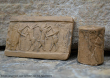 Load image into Gallery viewer, Akkadian Enkidu gilgamesh seal Cylinder Tablet Cuneiform Sculptural www.Neo-Mfg.com museum reproduction 2pc set CY3