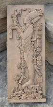 Load image into Gallery viewer, Aztec Mayan Chambalu Temple foliated cross Center left K'inich Kan Bahlam II carving wall plaque www.Neo-Mfg.com home decor art 11.5" L18