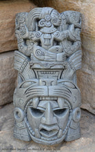 Load image into Gallery viewer, History Aztec Maya Artifact Warrior mask Jaguar Sun Moon Sculpture Statue 8.5" Tall www.Neo-Mfg.com