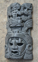 Load image into Gallery viewer, History Aztec Maya Artifact Warrior mask Jaguar Sun Moon Sculpture Statue 8.5" Tall www.Neo-Mfg.com