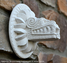 Load image into Gallery viewer, History Feathered Serpent Head of Quetzalcoaltl Aztec Maya Artifact Carved Sculpture Statue 5" www.Neo-Mfg.com