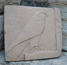 Load image into Gallery viewer, History Egyptian Falcon Stela Fragment Sculptural wall relief plaque www.Neo-Mfg.com 7" museum reproduction b20