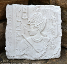Load image into Gallery viewer, History Egyptian Amenhotep III blue crown Fragment Sculptural wall relief plaque www.Neo-Mfg.com 7" b17