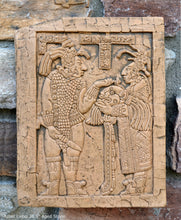 Load image into Gallery viewer, Aztec Mayan Lintel 16 Yaxchilan Plaque Artifact Sculpture 9" www.Neo-Mfg.com home decor g16
