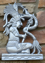 Load image into Gallery viewer, Aztec Mayan seated Warrior with Serpent wall art Sculpture www.Neo-Mfg.com 14" L5