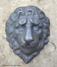 Load image into Gallery viewer, Animal LION Bust sculpture wall Plaque www.Neo-Mfg.com 5 5/8" Cast Iron Metal head
