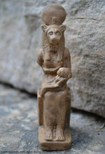 Load image into Gallery viewer, Egyptian Sekhmet with child seated Sculpture Statue 4" www.Neo-Mfg.com amulet