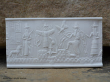 Load image into Gallery viewer, Historical Assyrian Akkadian Adda Cylinder Seal wall Sculpture www.Neo-Mfg.com Mesopotamia Museum Reproduction 2pc set Cy1