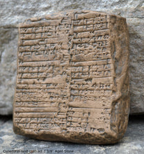Load image into Gallery viewer, Mesopotamia land contract Tablet Cuneiform Sculptural www.Neo-Mfg.com museum reproduction 3 3/8""