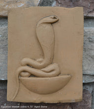 Load image into Gallery viewer, History Egyptian Wadjet cobra Stela Fragment Sculptural wall relief plaque www.Neo-Mfg.com 4.75"