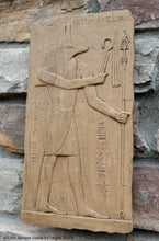 Load image into Gallery viewer, History Egyptian Anubis Temple Osiris Sculptural wall relief www.Neo-Mfg.com 11" e4