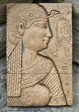 Load image into Gallery viewer, History Egyptian Goddess Hathor mammisi at Dendera Sculptural wall relief www.Neo-Mfg.com 9.5" d23