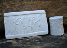 Load image into Gallery viewer, Akkadian Enkidu gilgamesh seal Cylinder Tablet Cuneiform Sculptural www.Neo-Mfg.com museum reproduction 2pc set CY3