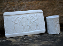 Load image into Gallery viewer, Akkadian Enkidu gilgamesh seal Cylinder Tablet Cuneiform Sculptural www.Neo-Mfg.com museum reproduction 2pc set CY3