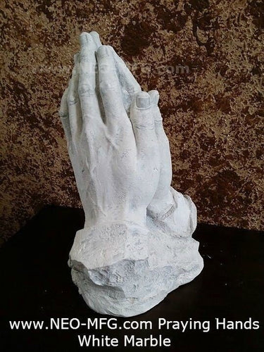 Religious Praying Hands Father Sculpture Statue Pray Neo-Mfg Life Size White 9