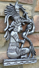 Load image into Gallery viewer, Aztec Mayan seated Warrior with Serpent wall art Sculpture www.Neo-Mfg.com 14" L5