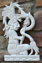Load image into Gallery viewer, Aztec Mayan seated Warrior with Serpent wall art Sculpture www.Neo-Mfg.com 14" L5