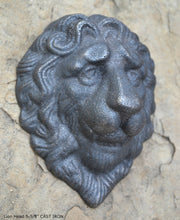 Load image into Gallery viewer, Animal LION Bust sculpture wall Plaque www.Neo-Mfg.com 5 5/8&quot; Cast Iron Metal head
