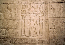 Load image into Gallery viewer, History Egyptian Ptolemy VIII Euergetes II Temple of Horus at Edfu Sculptural wall relief www.Neo-Mfg.com 9.5" d25