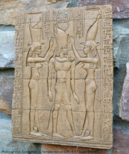 Load image into Gallery viewer, History Egyptian Ptolemy VIII Euergetes II Temple of Horus at Edfu Sculptural wall relief www.Neo-Mfg.com 9.5" d25