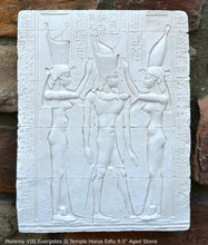 Load image into Gallery viewer, History Egyptian Ptolemy VIII Euergetes II Temple of Horus at Edfu Sculptural wall relief www.Neo-Mfg.com 9.5" d25