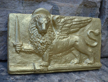 Load image into Gallery viewer, St Mark Lion Venice sculpture Wall plaque relief art www.Neo-Mfg.com home decor 9.5" d18
