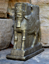 Load image into Gallery viewer, Historical Assyrian Lamassu Persian winged bull Guardian of Persepolis relief sculpture ancient replica Sculpture www.Neo-Mfg.com 6"