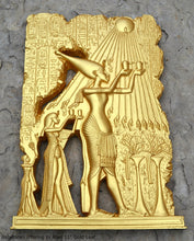 Load image into Gallery viewer, History Egyptian Akhetaten offering to Aton Aten hieroglyph Sculptural wall relief 11" www.Neo-Mfg.com m10