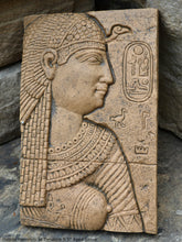 Load image into Gallery viewer, History Egyptian Goddess Hathor mammisi at Dendera Sculptural wall relief www.Neo-Mfg.com 9.5" d23