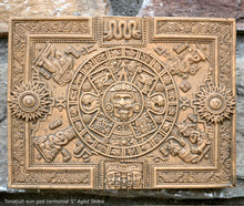 Load image into Gallery viewer, Aztec Mayan Tonatiuh sun god ceremonial relief sculpture wall plaque www.Neo-Mfg.com 5"