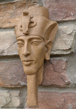 Load image into Gallery viewer, History Egyptian Pharaoh Akhenaten Amenhotep IV Sun god Sculptural wall relief bust Neo-Mfg 10"