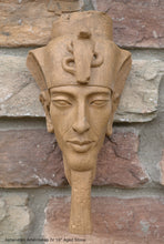 Load image into Gallery viewer, History Egyptian Pharaoh Akhenaten Amenhotep IV Sun god Sculptural wall relief bust Neo-Mfg 10"